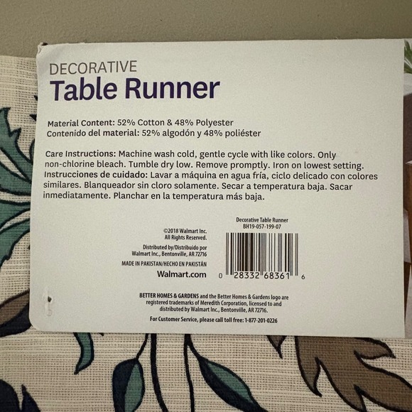 Better Homes & Gardens Reversible Floral Paisley Table Runner Red Teal 14x72 - Picture 5 of 6